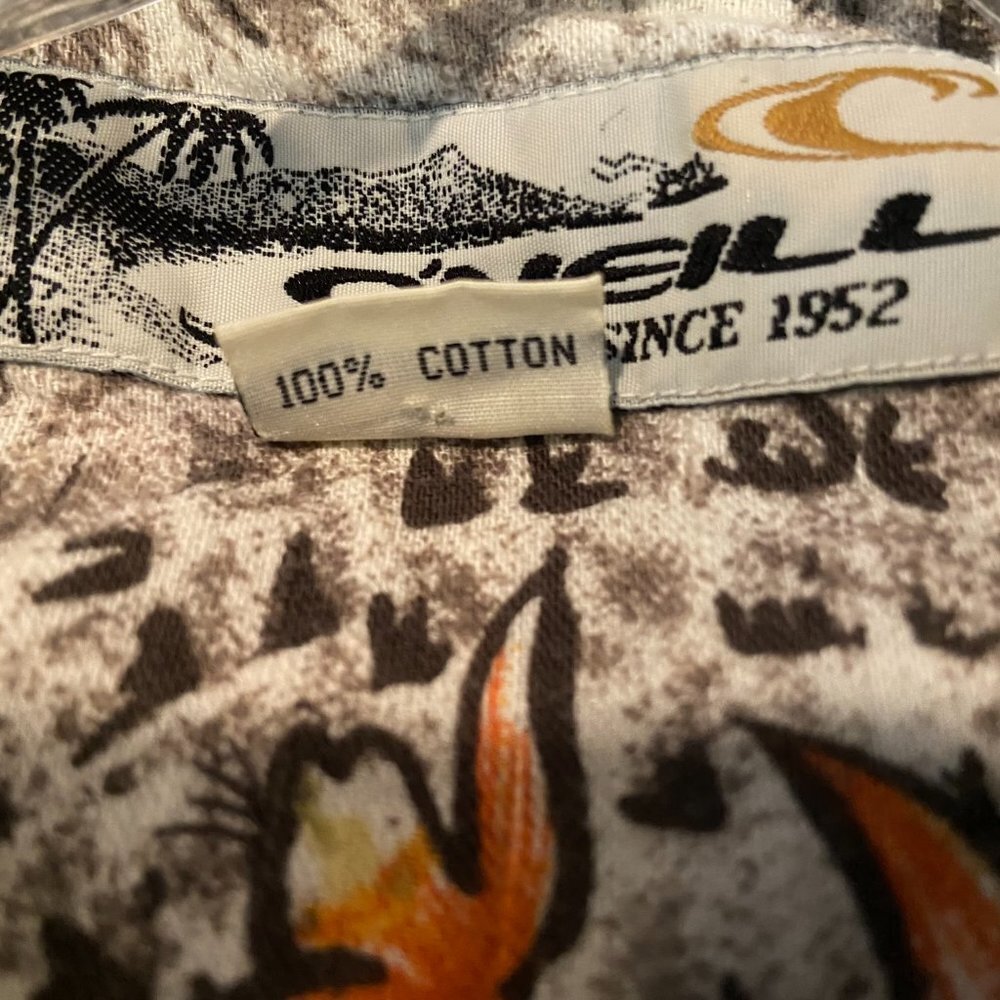 Sold* O'Neill Men's Casual Button Down Shirt - Orange Floral - Picture 7 of 8